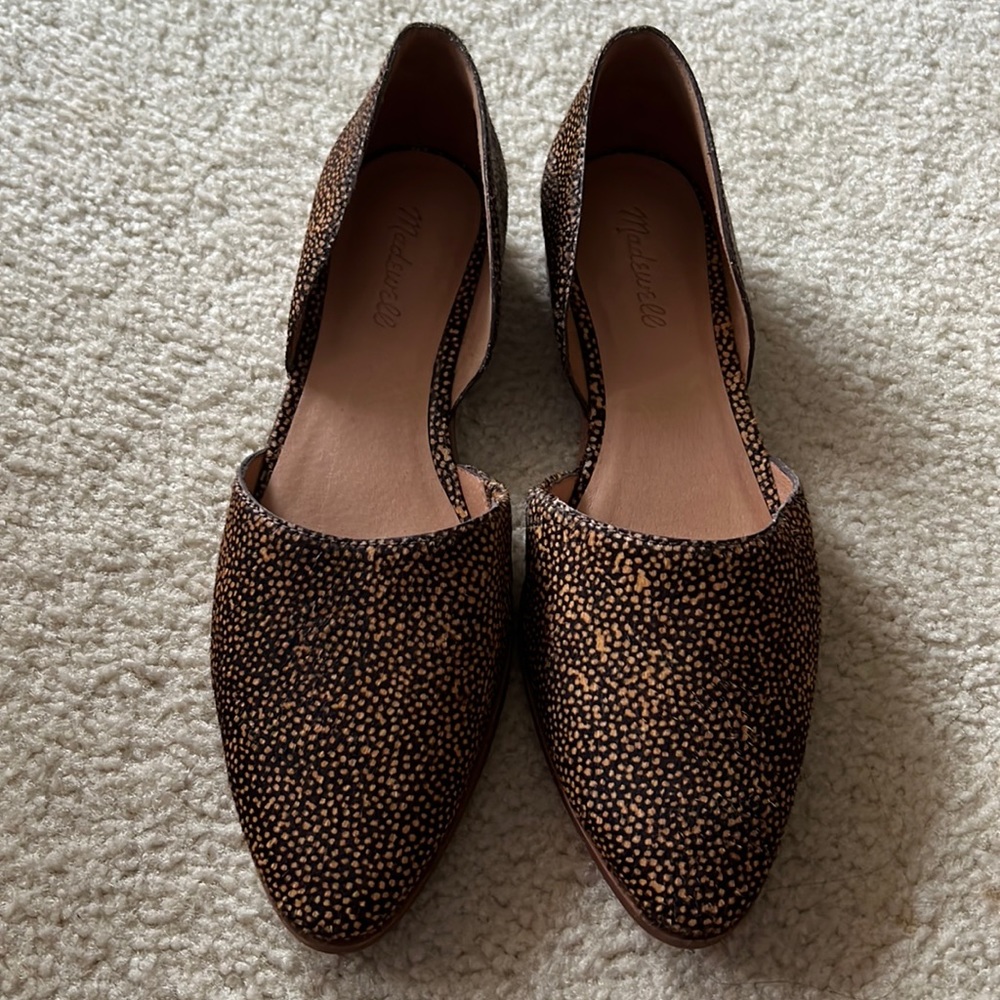 Madewell Lizbeth Flats Dotted Calf Hair Size 10 NWOB